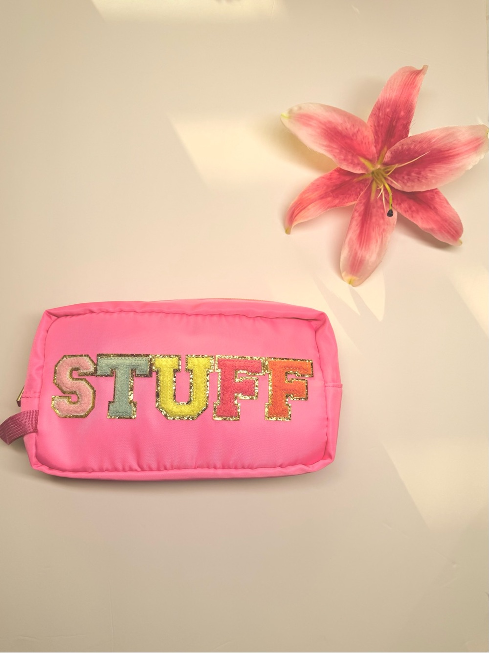 💐 Pink “STUFF” Letter Bag